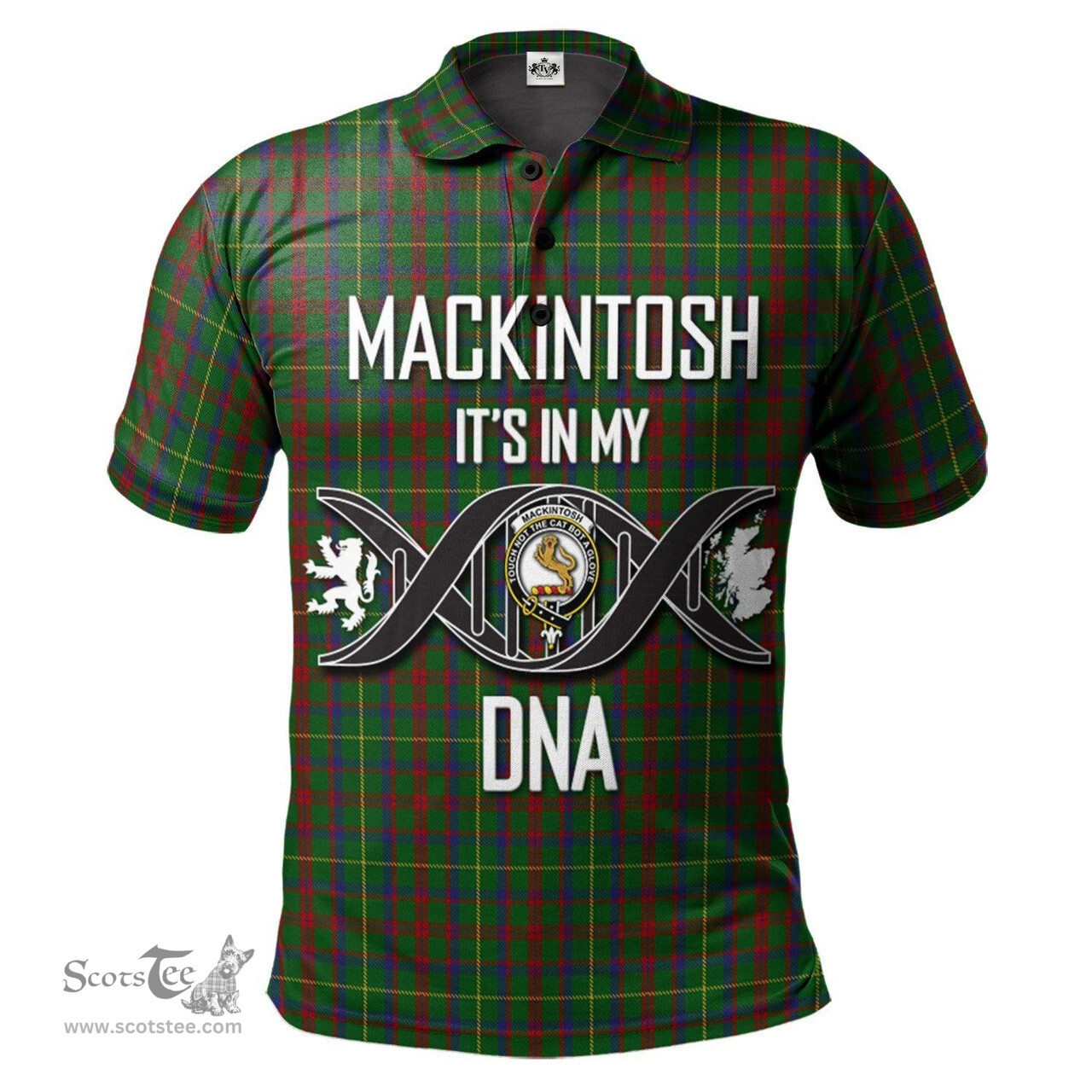 Scottish MacKintosh Hunting Clan It's In My DNA - DNA In Me Crest Tartan Polo Shirt Scottish Plaid Tartan Plaid - ScotsTee - scotstee.com