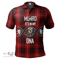 Scottish Munro Black and Red Clan It's In My DNA - DNA In Me Crest Tartan Polo Shirt Scottish Plaid Tartan Plaid - ScotsTee - scotstee.com