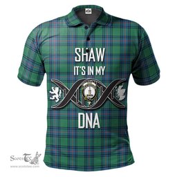 Scottish Shaw Ancient Clan It's In My DNA - DNA In Me Crest Tartan Polo Shirt Scottish Plaid Tartan Plaid - ScotsTee - scotstee.com