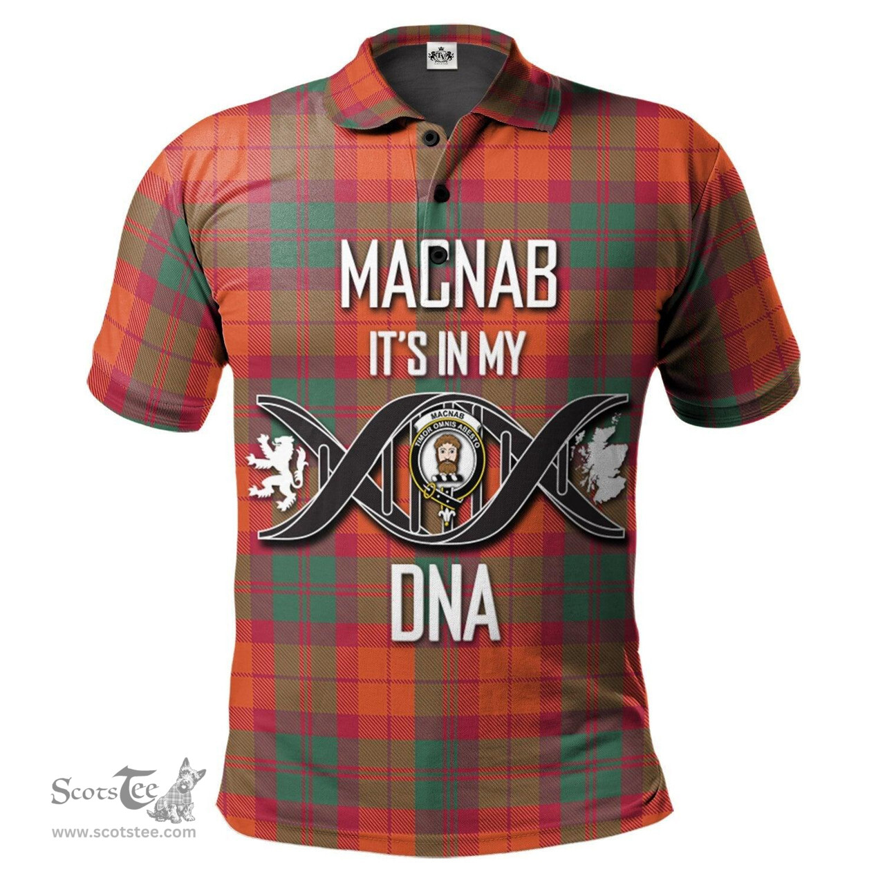 Scottish MacNab Ancient Clan It's In My DNA - DNA In Me Crest Tartan Polo Shirt Scottish Plaid Tartan Plaid - ScotsTee - scotstee.com