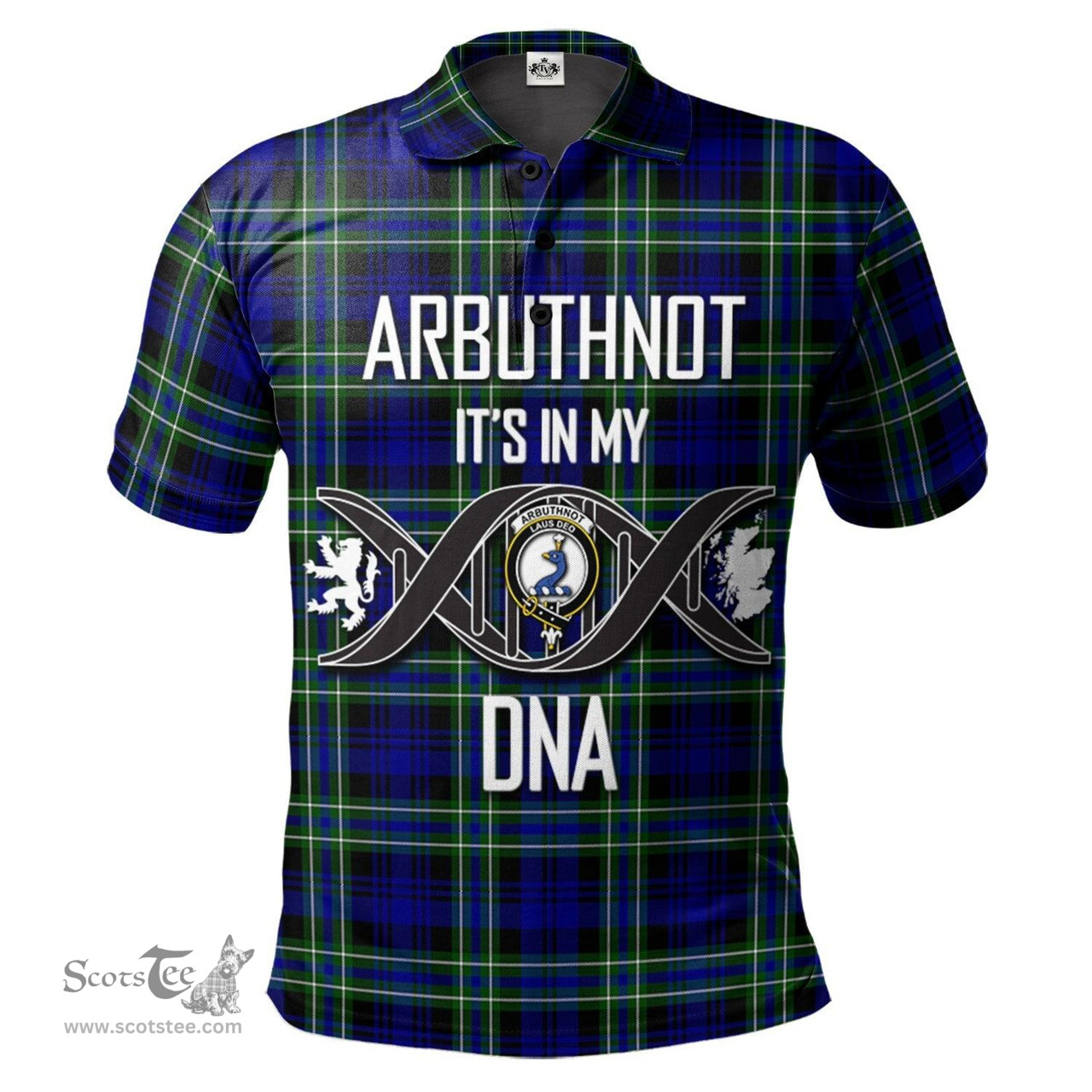 Scottish Arbuthnot Modern Clan It's In My DNA - DNA In Me Crest Tartan Polo Shirt Scottish Plaid Tartan Plaid - ScotsTee - scotstee.com
