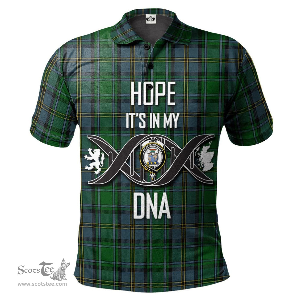 Scottish Hope Vere Clan It's In My DNA - DNA In Me Crest Tartan Polo Shirt Scottish Plaid Tartan Plaid - ScotsTee - scotstee.com