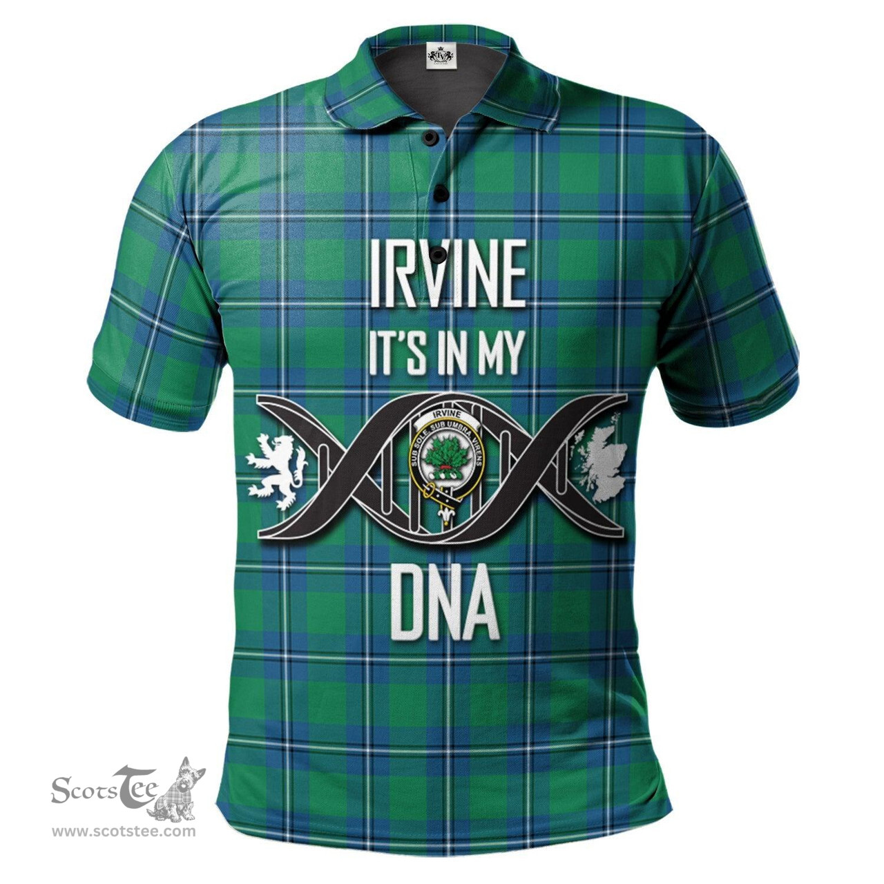 Scottish Irvine Ancient Clan It's In My DNA - DNA In Me Crest Tartan Polo Shirt Scottish Plaid Tartan Plaid - ScotsTee - scotstee.com