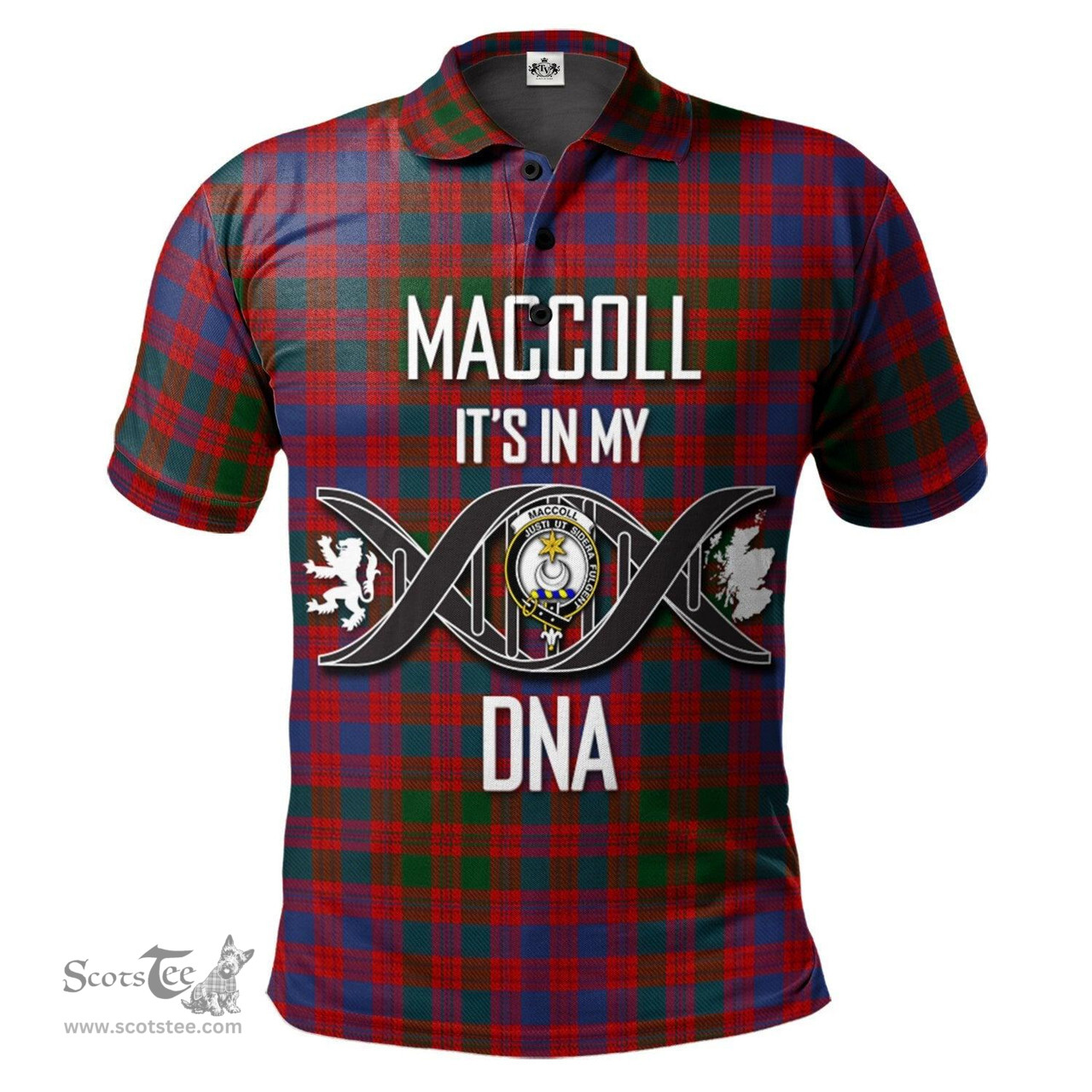 Scottish MacColl Ancient Clan It's In My DNA - DNA In Me Crest Tartan Polo Shirt Scottish Plaid Tartan Plaid - ScotsTee - scotstee.com