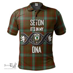 Scottish Seton Hunting Clan It's In My DNA - DNA In Me Crest Tartan Polo Shirt Scottish Plaid Tartan Plaid - ScotsTee - scotstee.com