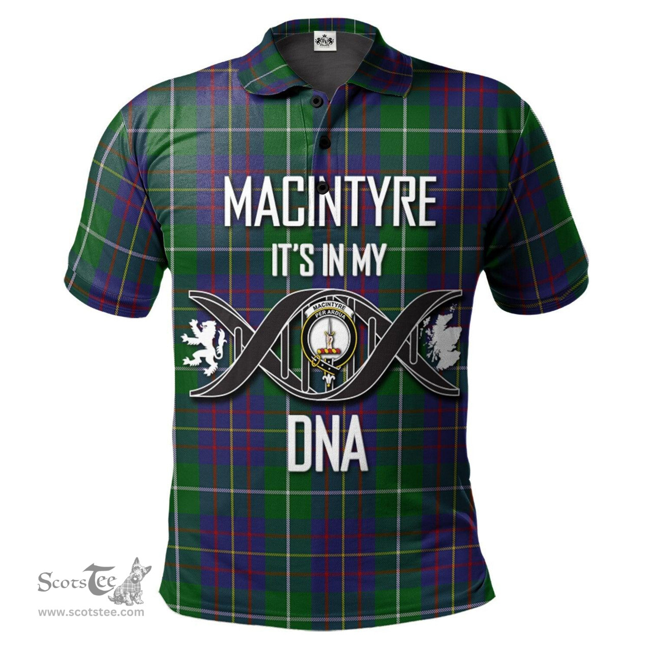 Scottish MacIntyre Inglis Clan It's In My DNA - DNA In Me Crest Tartan Polo Shirt Scottish Plaid Tartan Plaid - ScotsTee - scotstee.com