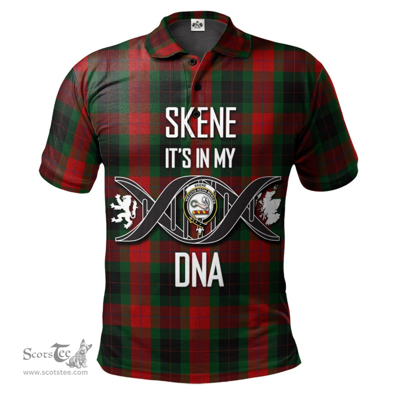 Scottish Skene of Cromar Black Clan It's In My DNA - DNA In Me Crest Tartan Polo Shirt Scottish Plaid Tartan Plaid - ScotsTee - scotstee.com