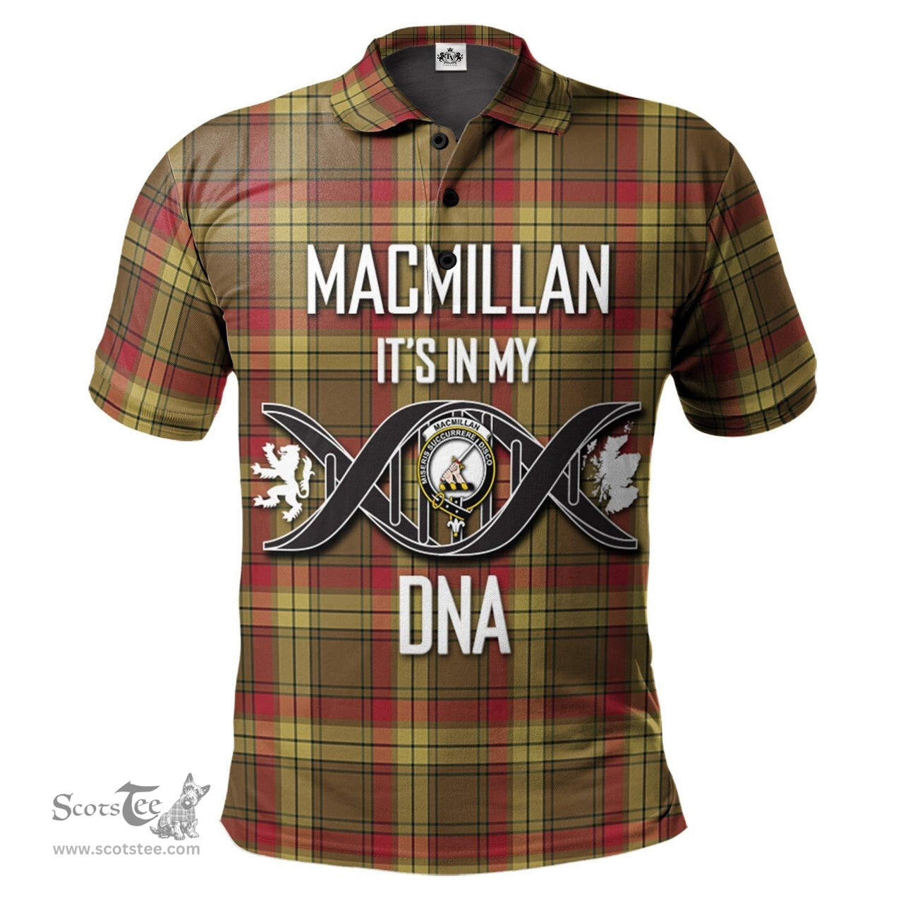Scottish MacMillan Old Weathered Clan It's In My DNA - DNA In Me Crest Tartan Polo Shirt Scottish Plaid Tartan Plaid - ScotsTee - scotstee.com