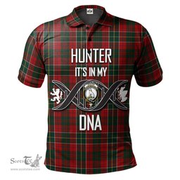 Scottish Hunter USA Clan It's In My DNA - DNA In Me Crest Tartan Polo Shirt Scottish Plaid Tartan Plaid - ScotsTee - scotstee.com