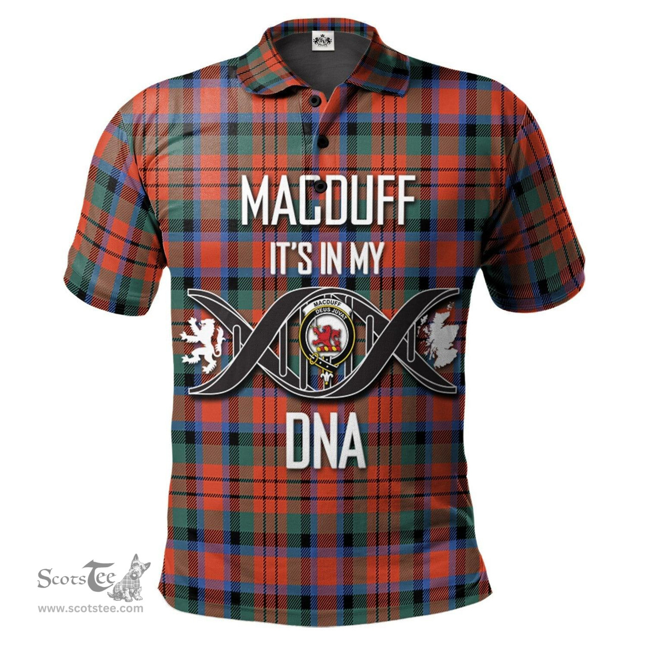 Scottish MacDuff Ancient Clan It's In My DNA - DNA In Me Crest Tartan Polo Shirt Scottish Plaid Tartan Plaid - ScotsTee - scotstee.com