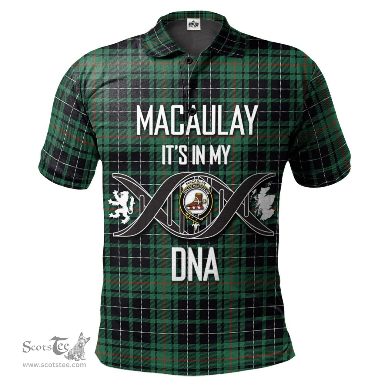 Scottish MacAulay Hunting Ancient Clan It's In My DNA - DNA In Me Crest Tartan Polo Shirt Scottish Plaid Tartan Plaid - ScotsTee - scotstee.com