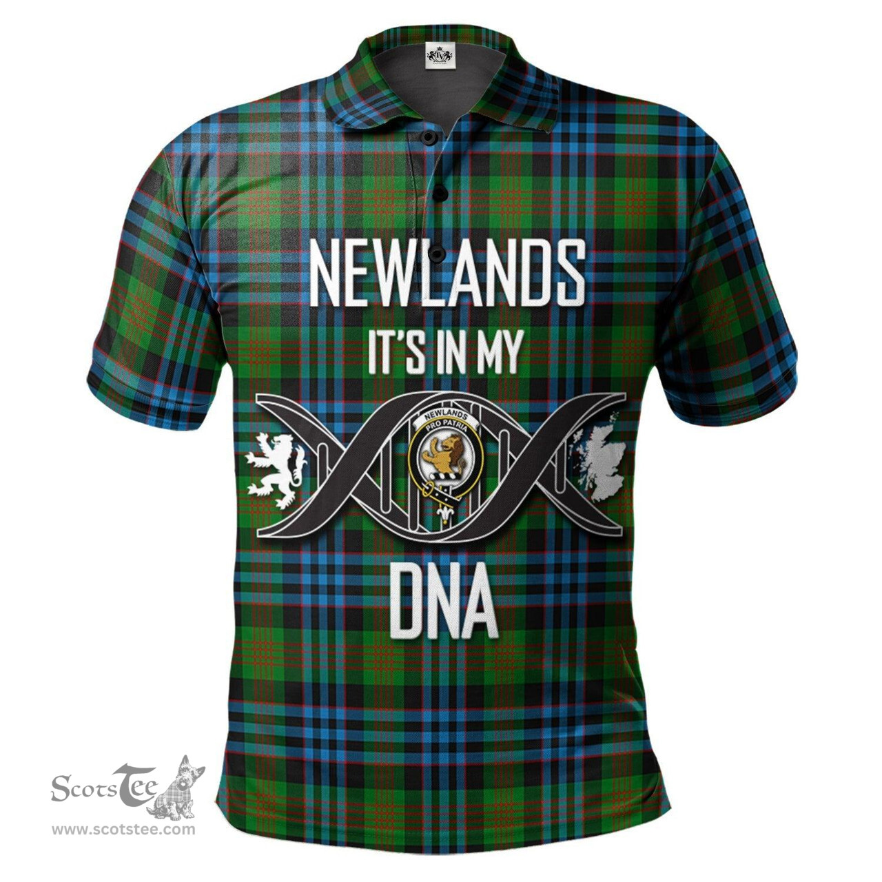 Scottish Newlands of Lauriston Clan It's In My DNA - DNA In Me Crest Tartan Polo Shirt Scottish Plaid Tartan Plaid - ScotsTee - scotstee.com