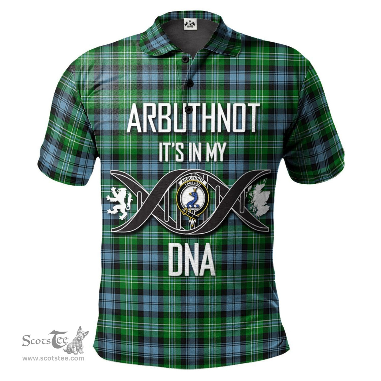 Scottish Arbuthnot Ancient Clan It's In My DNA - DNA In Me Crest Tartan Polo Shirt Scottish Plaid Tartan Plaid - ScotsTee - scotstee.com