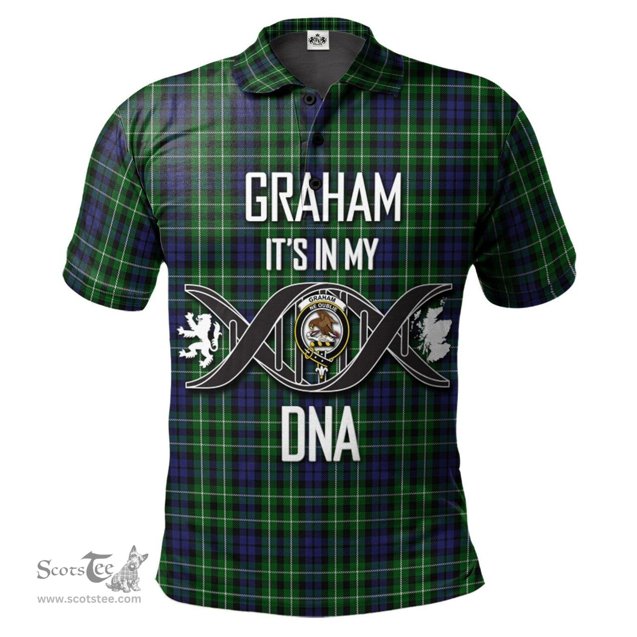 Scottish Graham of Montrose Clan It's In My DNA - DNA In Me Crest Tartan Polo Shirt Scottish Plaid Tartan Plaid - ScotsTee - scotstee.com