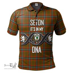 Scottish Seton Hunting Modern Clan It's In My DNA - DNA In Me Crest Tartan Polo Shirt Scottish Plaid Tartan Plaid - ScotsTee - scotstee.com