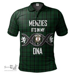 Scottish Menzies Green Clan It's In My DNA - DNA In Me Crest Tartan Polo Shirt Scottish Plaid Tartan Plaid - ScotsTee - scotstee.com