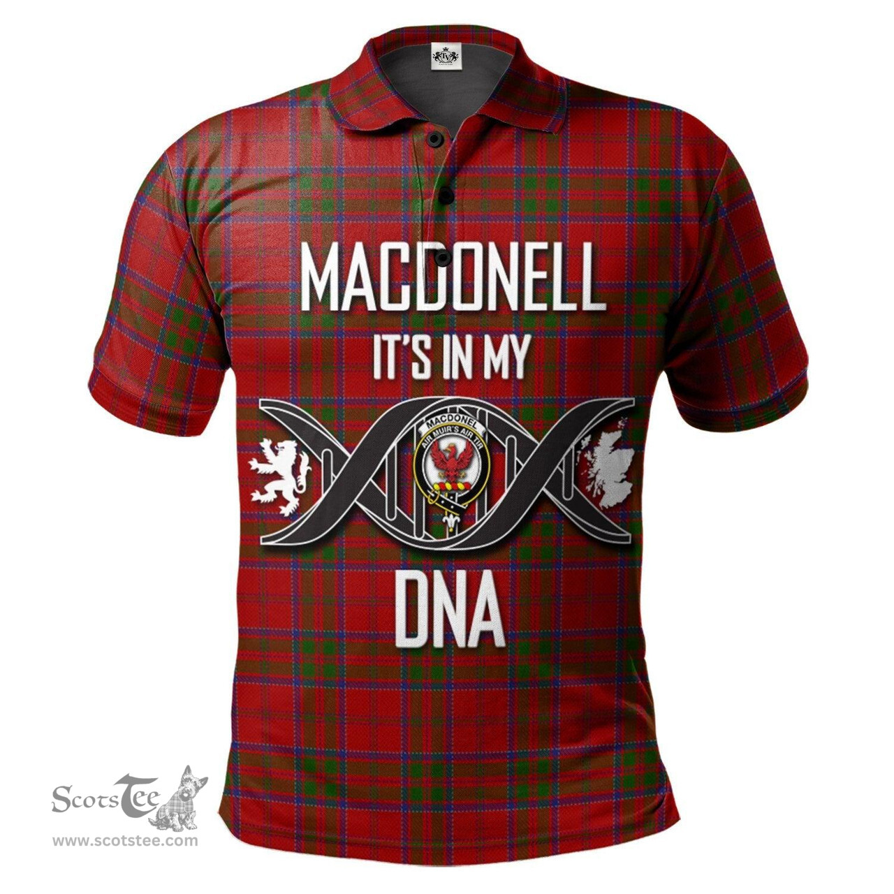 Scottish MacDonell of Keppoch Clan It's In My DNA - DNA In Me Crest Tartan Polo Shirt Scottish Plaid Tartan Plaid - ScotsTee - scotstee.com