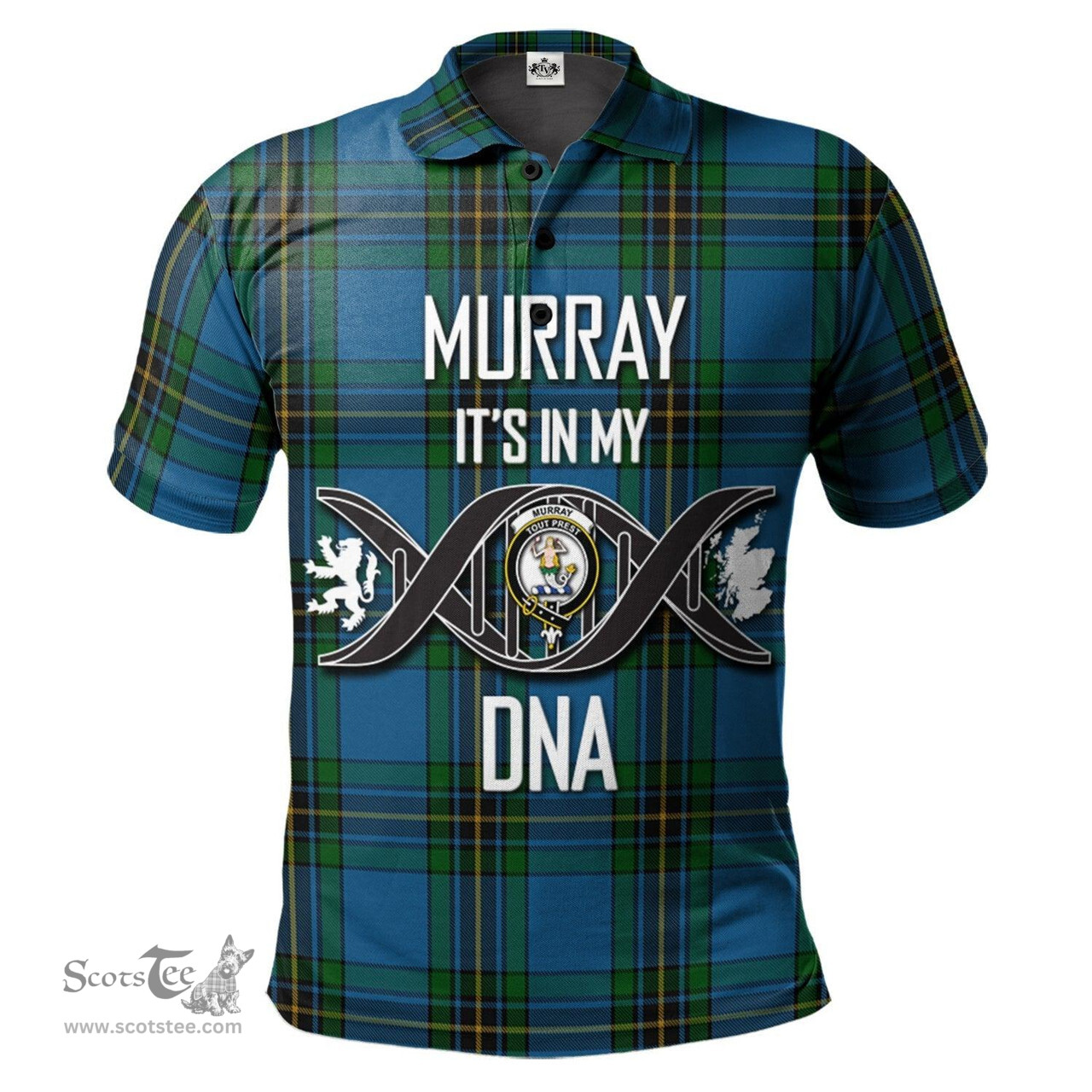 Scottish Murray of Elibank Clan It's In My DNA - DNA In Me Crest Tartan Polo Shirt Scottish Plaid Tartan Plaid - ScotsTee - scotstee.com