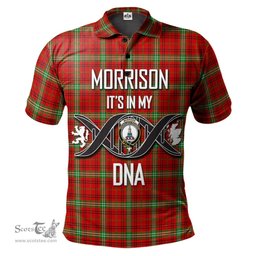 Scottish Morrison Red Modern Clan It's In My DNA - DNA In Me Crest Tartan Polo Shirt Scottish Plaid Tartan Plaid - ScotsTee - scotstee.com