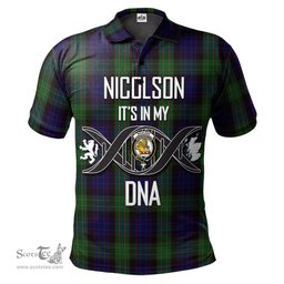 Scottish Nicolson Green Hunting Clan It's In My DNA - DNA In Me Crest Tartan Polo Shirt Scottish Plaid Tartan Plaid - ScotsTee - scotstee.com