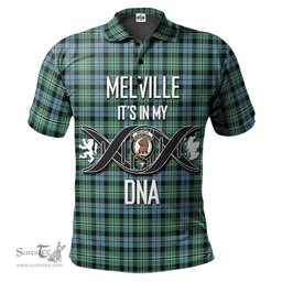 Scottish Melville Ancient Clan It's In My DNA - DNA In Me Crest Tartan Polo Shirt Scottish Plaid Tartan Plaid - ScotsTee - scotstee.com