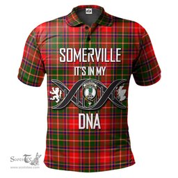 Scottish Somerville Modern Clan It's In My DNA - DNA In Me Crest Tartan Polo Shirt Scottish Plaid Tartan Plaid - ScotsTee - scotstee.com