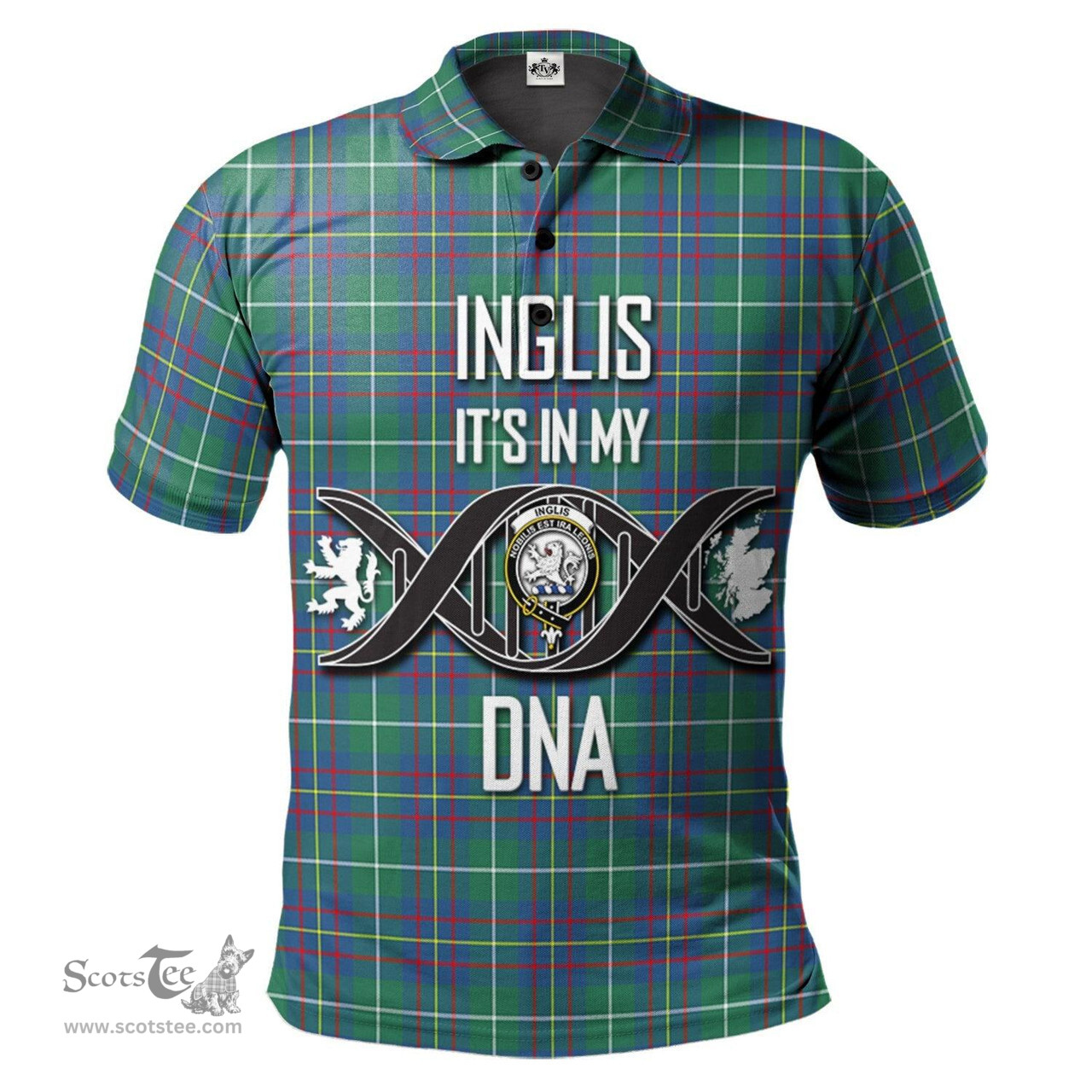 Scottish Inglis Ancient Clan It's In My DNA - DNA In Me Crest Tartan Polo Shirt Scottish Plaid Tartan Plaid - ScotsTee - scotstee.com