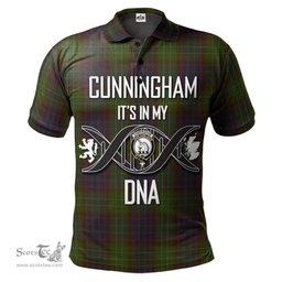 Scottish Cunningham Hunting Modern Clan It's In My DNA - DNA In Me Crest Tartan Polo Shirt Scottish Plaid Tartan Plaid - ScotsTee - scotstee.com