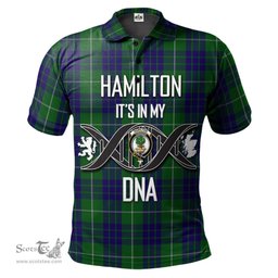 Scottish Hamilton Green Hunting Clan It's In My DNA - DNA In Me Crest Tartan Polo Shirt Scottish Plaid Tartan Plaid - ScotsTee - scotstee.com