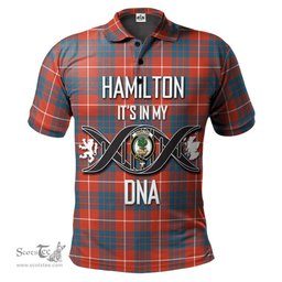 Scottish Hamilton Ancient Clan It's In My DNA - DNA In Me Crest Tartan Polo Shirt Scottish Plaid Tartan Plaid - ScotsTee - scotstee.com