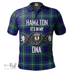 Scottish Hamilton Hunting Modern Clan It's In My DNA - DNA In Me Crest Tartan Polo Shirt Scottish Plaid Tartan Plaid - ScotsTee - scotstee.com