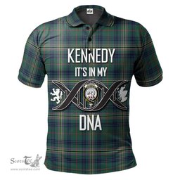 Scottish Kennedy Modern Clan It's In My DNA - DNA In Me Crest Tartan Polo Shirt Scottish Plaid Tartan Plaid - ScotsTee - scotstee.com