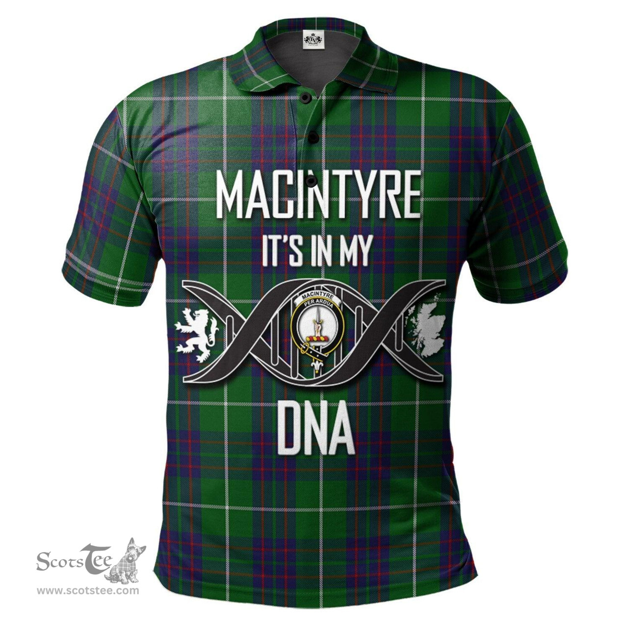 Scottish MacIntyre Hunting Clan It's In My DNA - DNA In Me Crest Tartan Polo Shirt Scottish Plaid Tartan Plaid - ScotsTee - scotstee.com