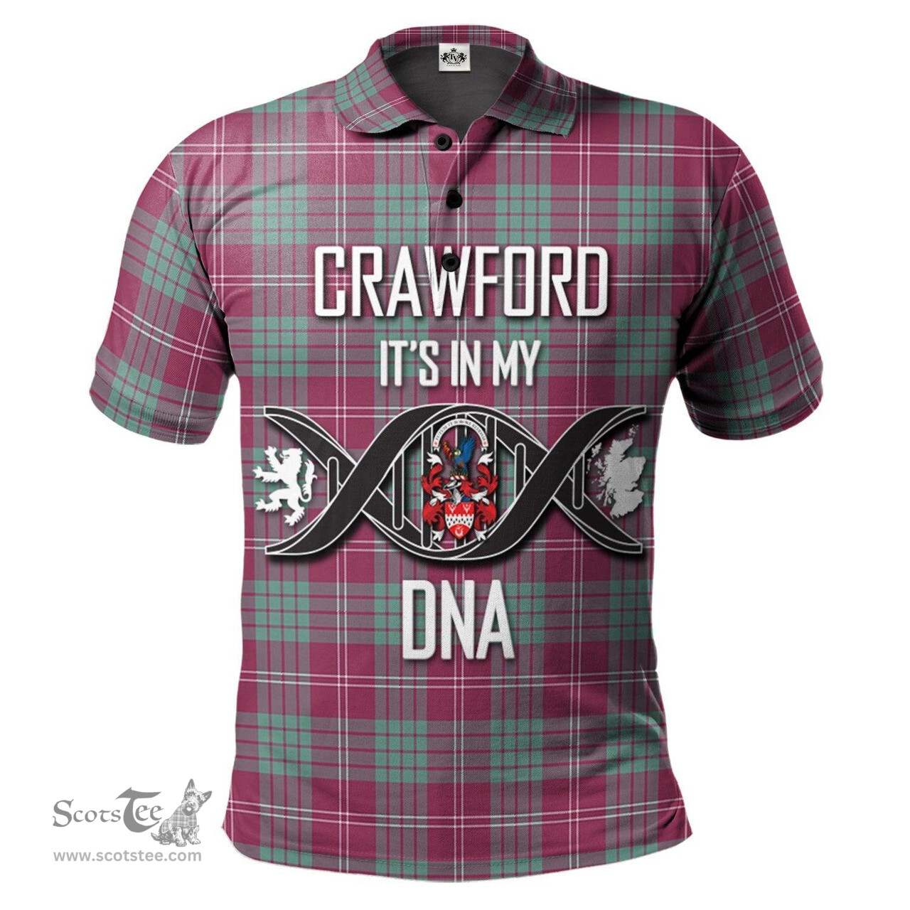 Scottish Crawford Ancient of NewZealand Clan It's In My DNA - DNA In Me Crest Tartan Polo Shirt Scottish Plaid Tartan Plaid - ScotsTee - scotstee.com