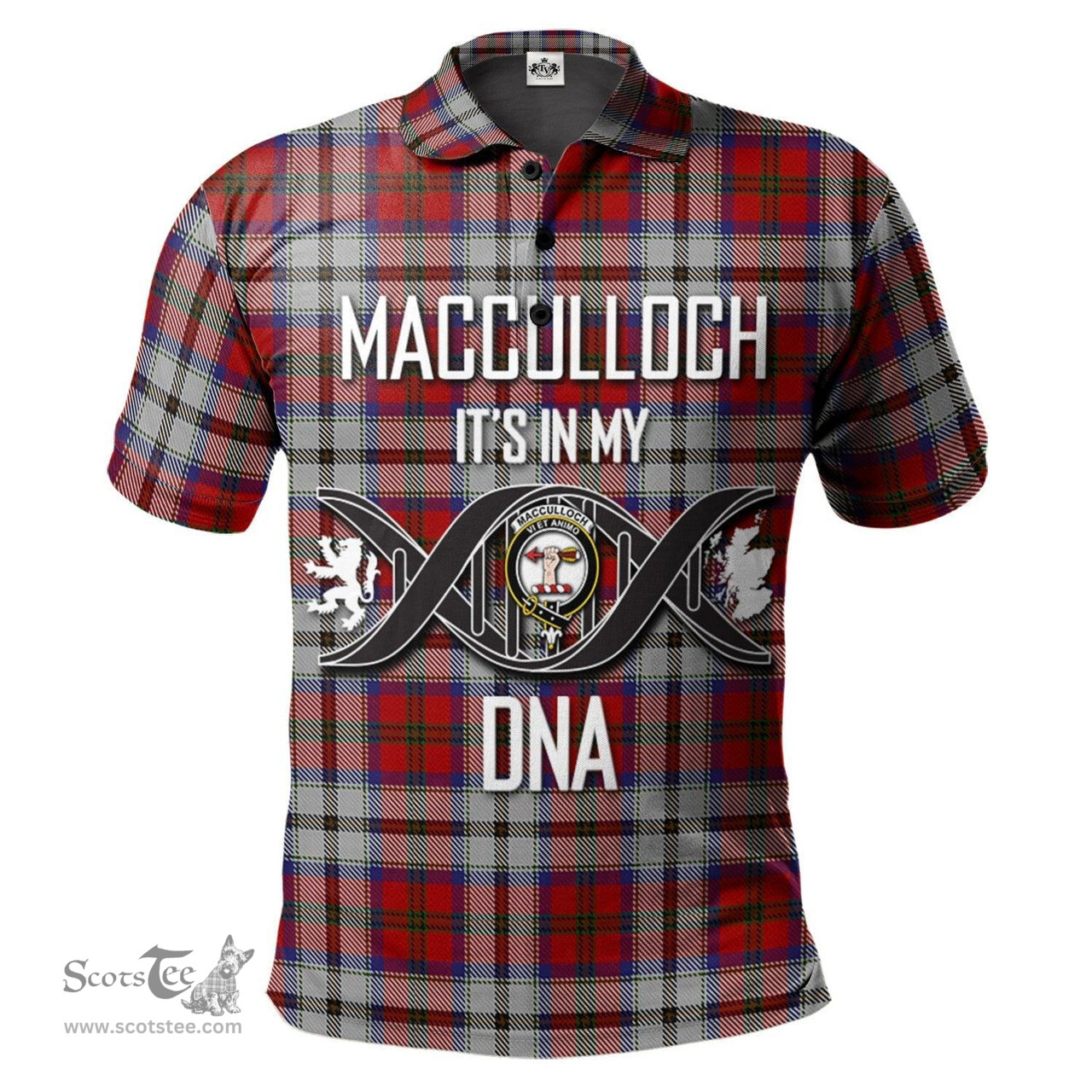 Scottish MacCulloch Dress Clan It's In My DNA - DNA In Me Crest Tartan Polo Shirt Scottish Plaid Tartan Plaid - ScotsTee - scotstee.com