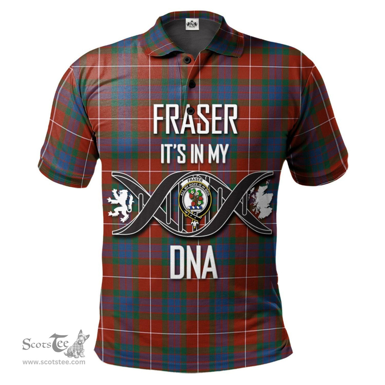 Scottish Fraser Ancient Clan It's In My DNA - DNA In Me Crest Tartan Polo Shirt Scottish Plaid Tartan Plaid - ScotsTee - scotstee.com