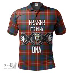 Scottish Fraser Ancient Clan It's In My DNA - DNA In Me Crest Tartan Polo Shirt Scottish Plaid Tartan Plaid - ScotsTee - scotstee.com