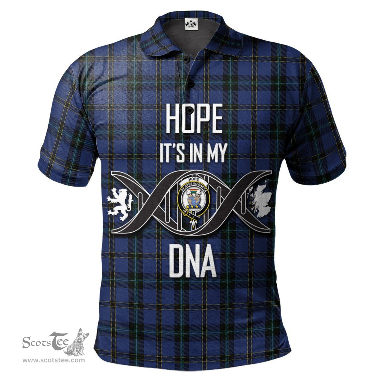 Scottish Hope (Vere - Weir) Clan It's In My DNA - DNA In Me Crest Tartan Polo Shirt Scottish Plaid Tartan Plaid - ScotsTee - scotstee.com