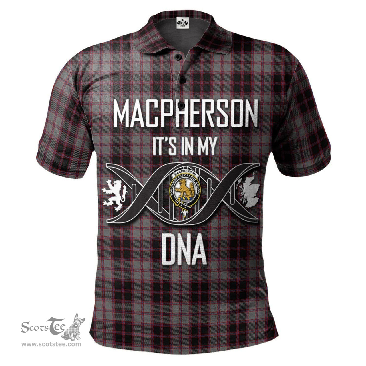 Scottish MacPherson Hunting Clan It's In My DNA - DNA In Me Crest Tartan Polo Shirt Scottish Plaid Tartan Plaid - ScotsTee - scotstee.com