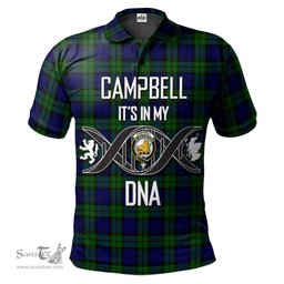 Scottish Campbell Modern Clan It's In My DNA - DNA In Me Crest Tartan Polo Shirt Scottish Plaid Tartan Plaid - ScotsTee - scotstee.com