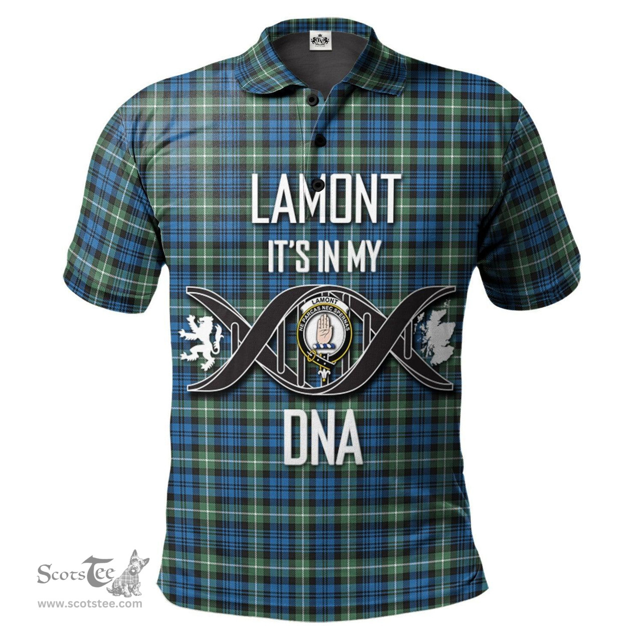 Scottish Lamont Ancient Clan It's In My DNA - DNA In Me Crest Tartan Polo Shirt Scottish Plaid Tartan Plaid - ScotsTee - scotstee.com