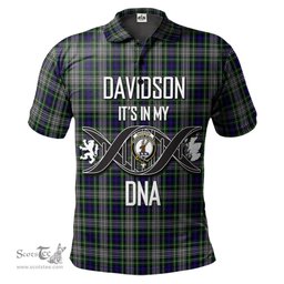 Scottish Davidson of Tulloch Dress Clan It's In My DNA - DNA In Me Crest Tartan Polo Shirt Scottish Plaid Tartan Plaid - ScotsTee - scotstee.com