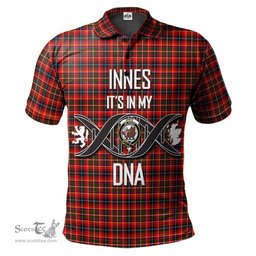 Scottish Innes Modern Clan It's In My DNA - DNA In Me Crest Tartan Polo Shirt Scottish Plaid Tartan Plaid - ScotsTee - scotstee.com