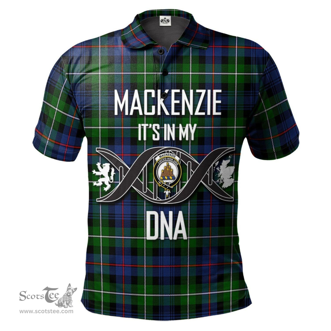 Scottish MacKenzie Modern Clan It's In My DNA - DNA In Me Crest Tartan Polo Shirt Scottish Plaid Tartan Plaid - ScotsTee - scotstee.com
