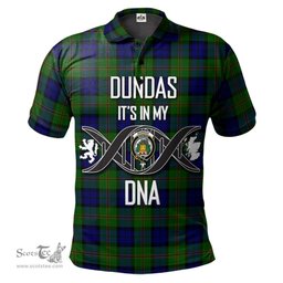 Scottish Dundas Modern Clan It's In My DNA - DNA In Me Crest Tartan Polo Shirt Scottish Plaid Tartan Plaid - ScotsTee - scotstee.com