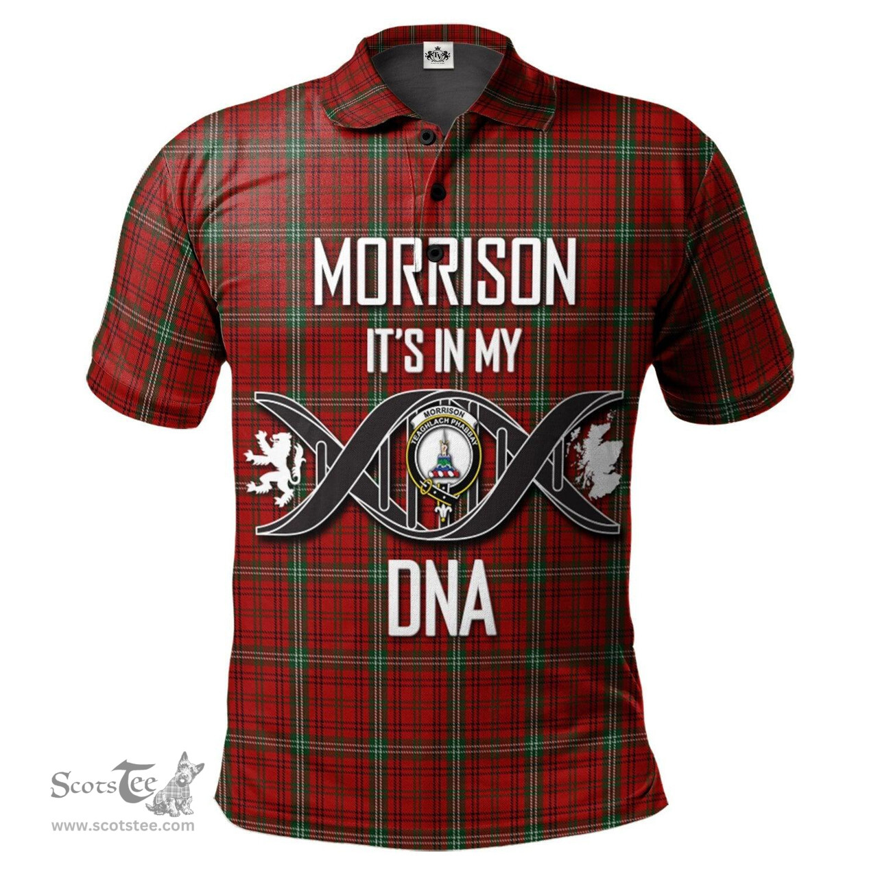 Scottish Morrison Ancient Clan It's In My DNA - DNA In Me Crest Tartan Polo Shirt Scottish Plaid Tartan Plaid - ScotsTee - scotstee.com