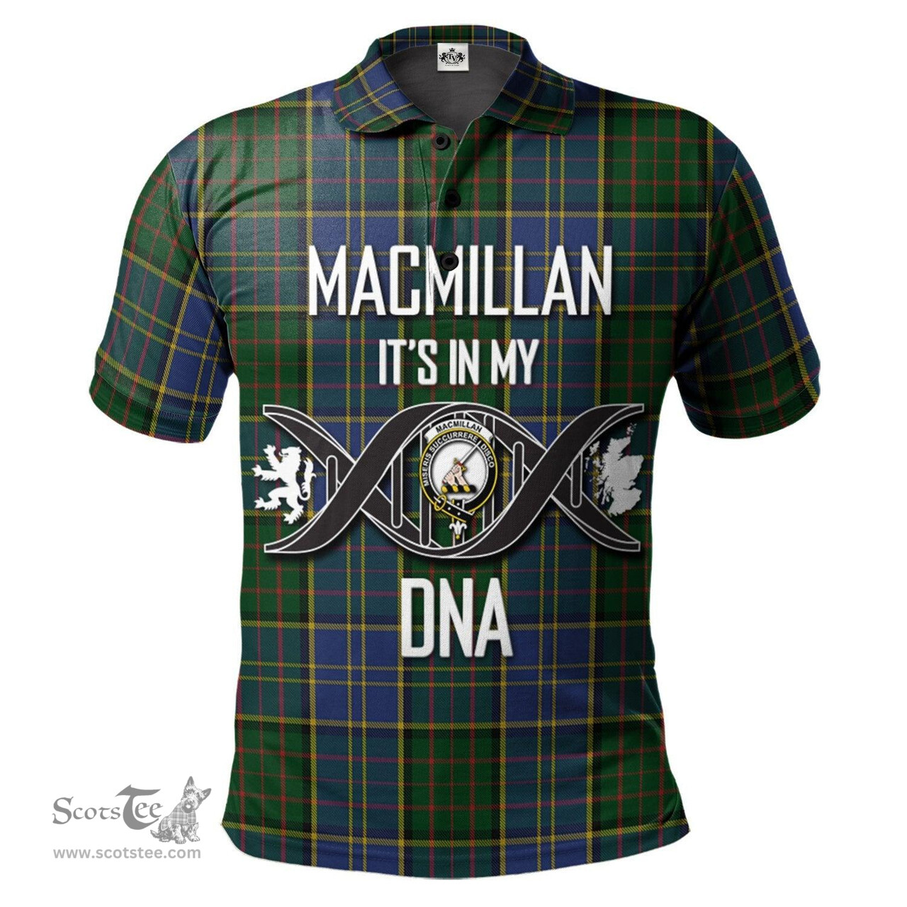 Scottish MacMillan Hunting Clan It's In My DNA - DNA In Me Crest Tartan Polo Shirt Scottish Plaid Tartan Plaid - ScotsTee - scotstee.com