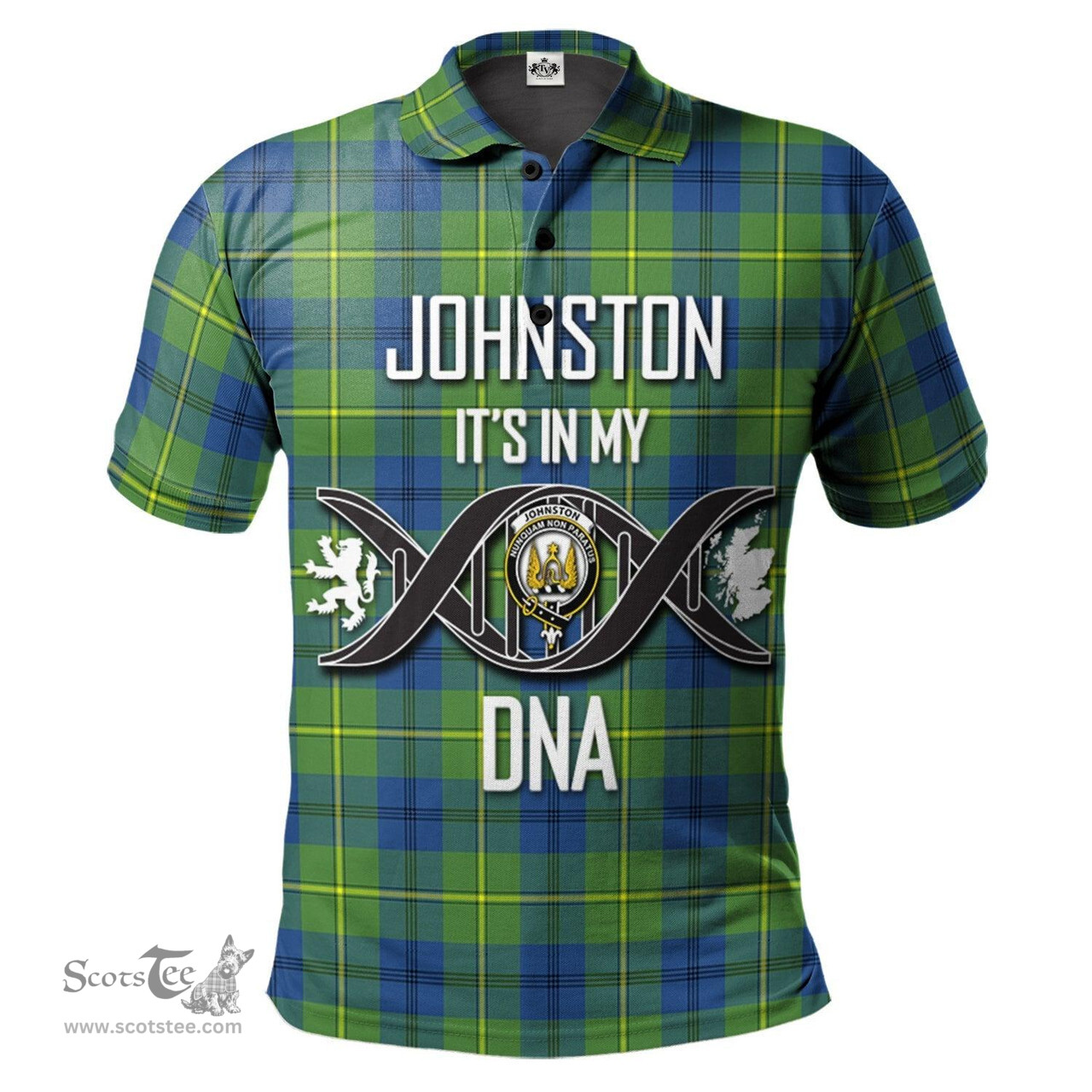 Scottish Johnston Ancient Clan It's In My DNA - DNA In Me Crest Tartan Polo Shirt Scottish Plaid Tartan Plaid - ScotsTee - scotstee.com