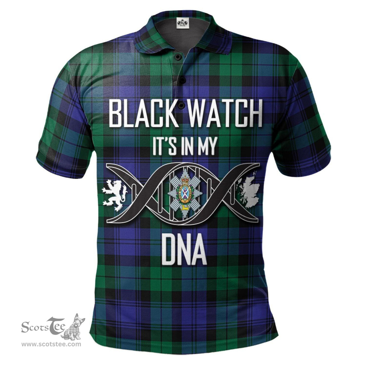 Scottish Black Watch Modern Clan It's In My DNA - DNA In Me Crest Tartan Polo Shirt Scottish Plaid Tartan Plaid - ScotsTee - scotstee.com