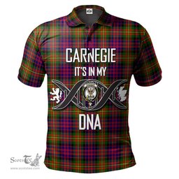 Scottish Carnegie Modern Clan It's In My DNA - DNA In Me Crest Tartan Polo Shirt Scottish Plaid Tartan Plaid - ScotsTee - scotstee.com